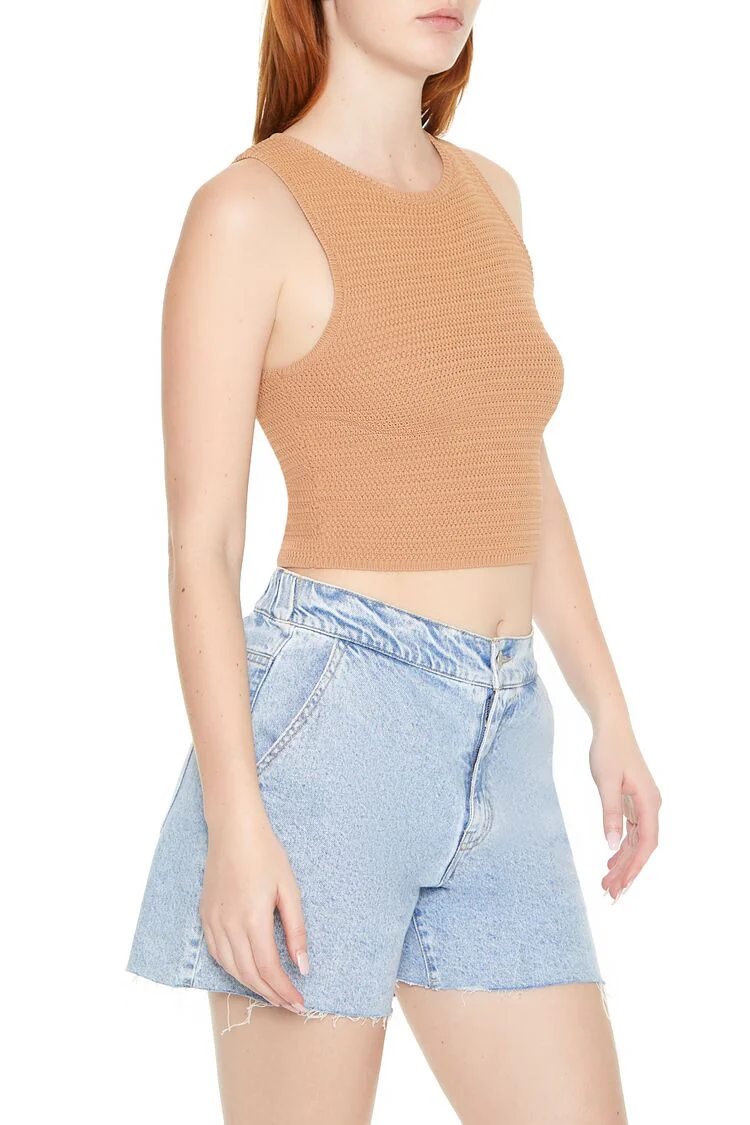 Sweater-Knit Cropped Tank Top - Image 7