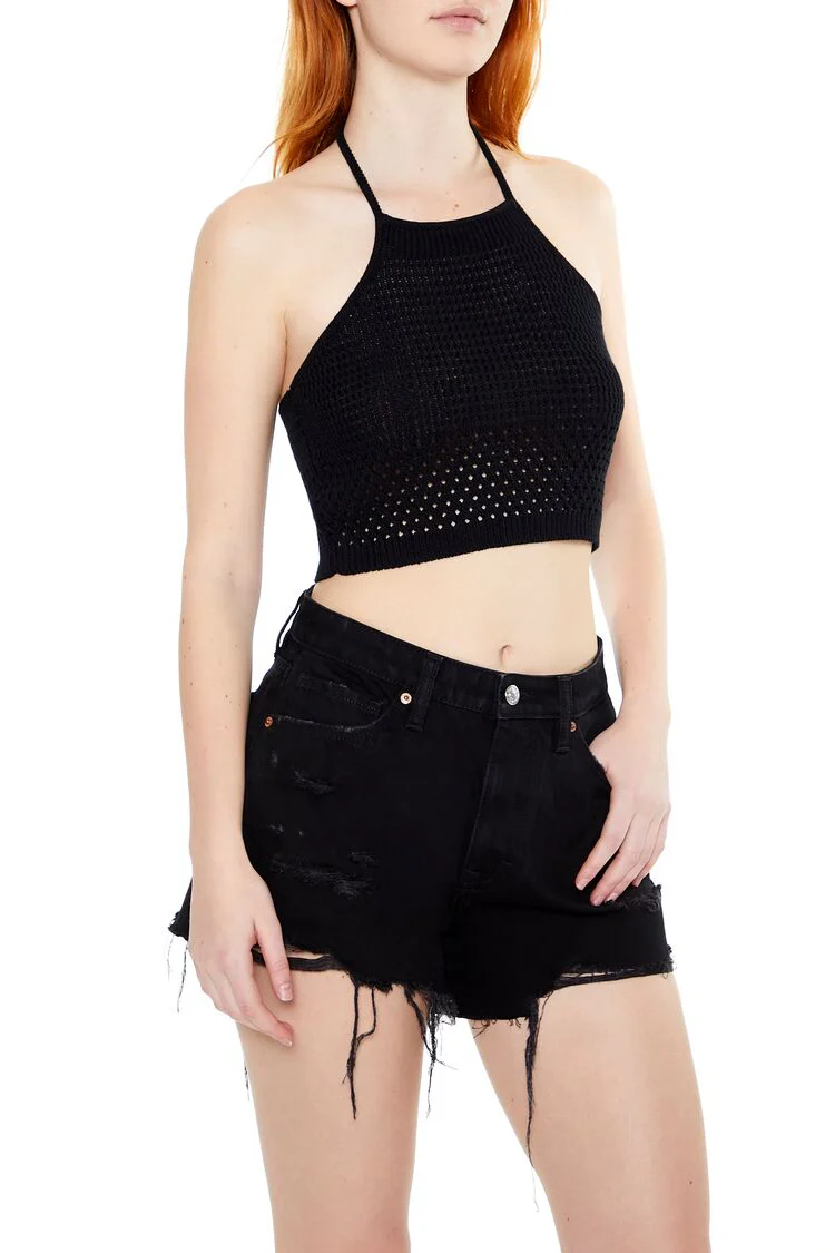 Sweater-Knit Halter Crop Top - Image 2