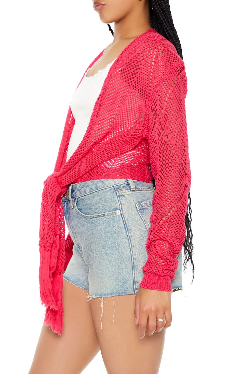 Open-Knit Tie-Front Sweater - Image 12