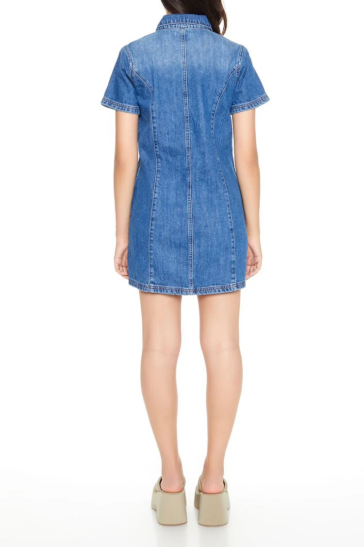 Denim Mini Dress - Image 3