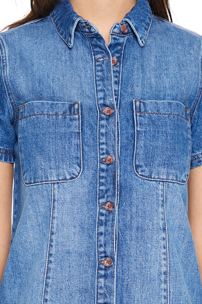 Denim Mini Dress - Image 5
