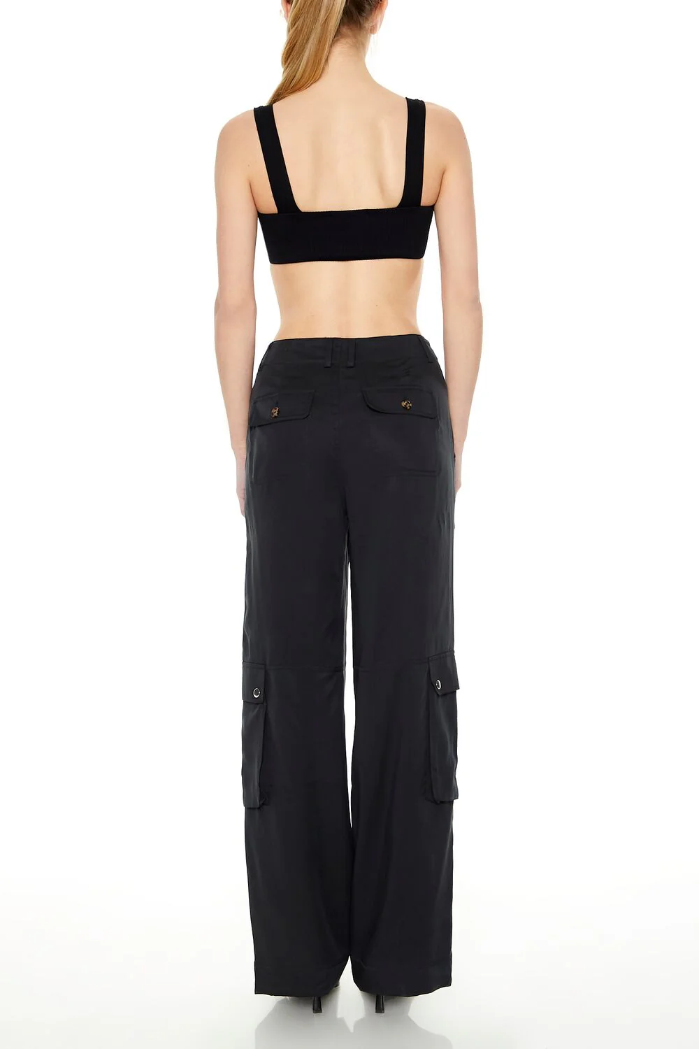 Twill Wide-Leg Cargo Pants - Image 3