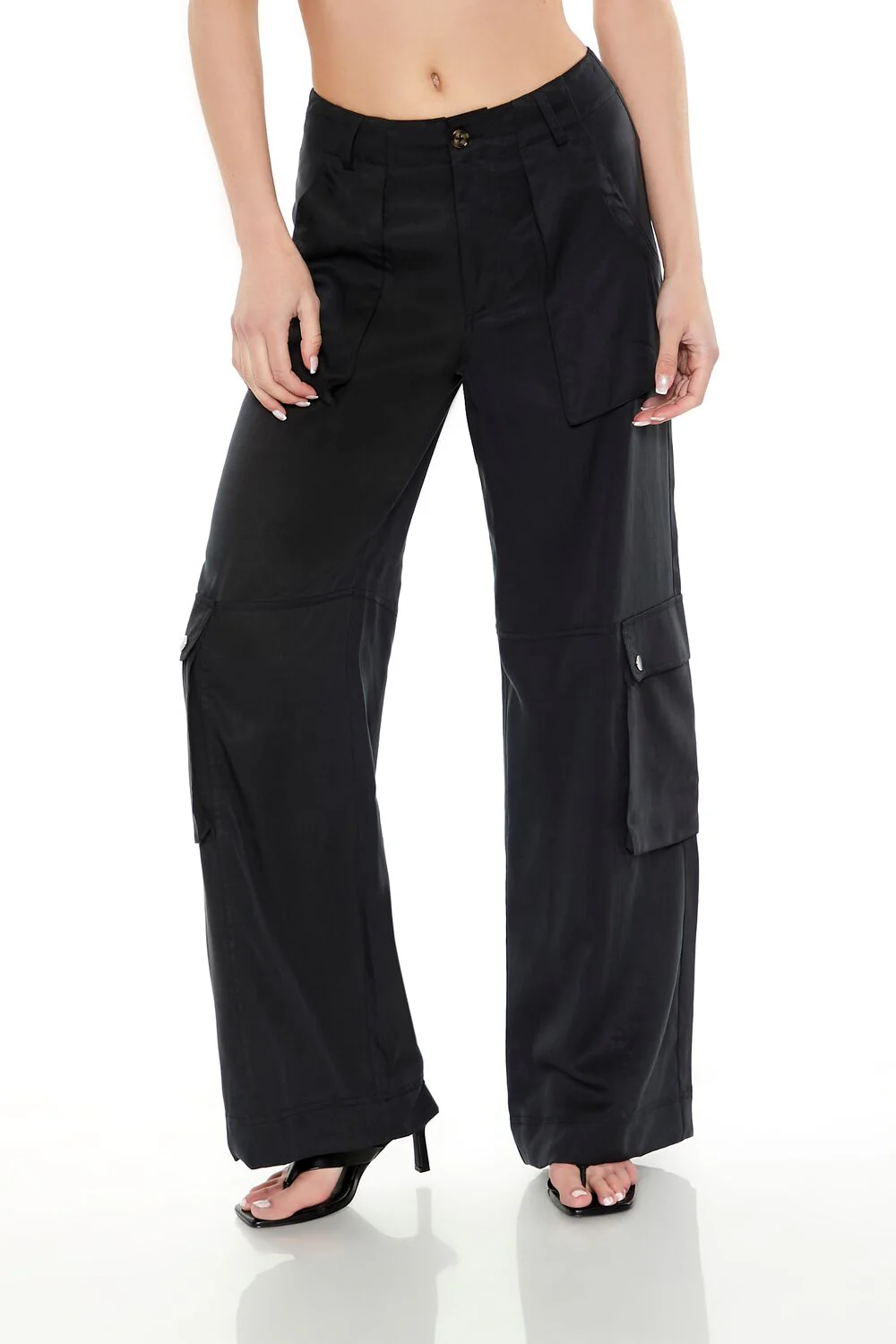 Twill Wide-Leg Cargo Pants - Image 4