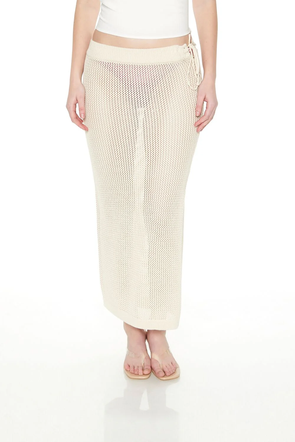 Crochet Lace-Up Maxi Skirt - Image 3