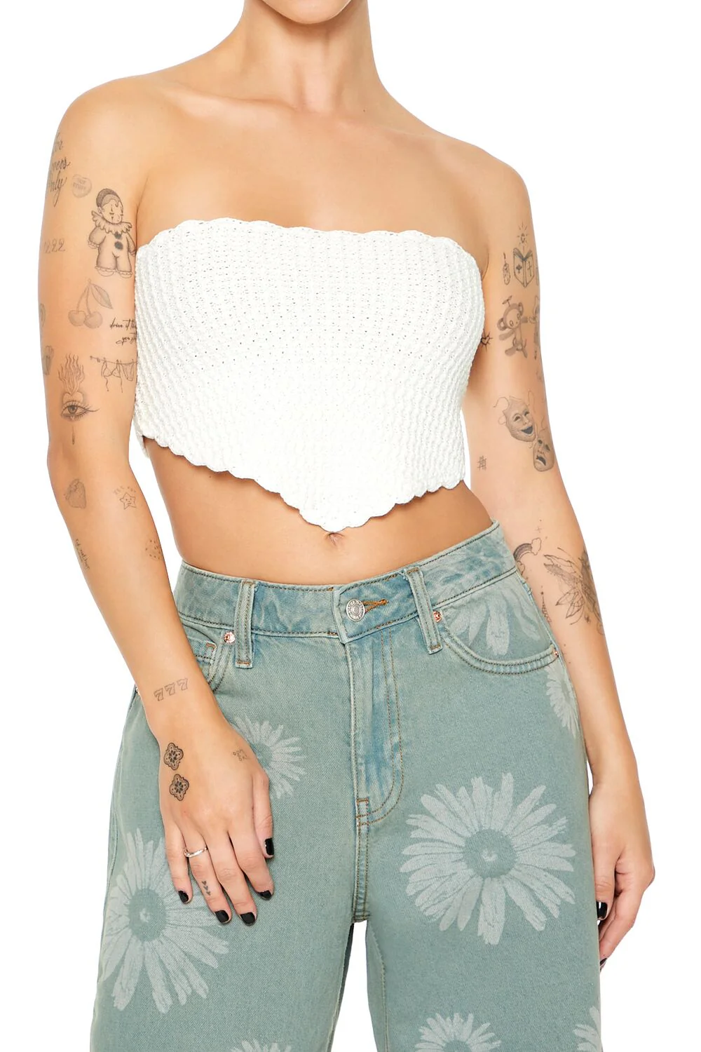 Crochet Sweater-Knit Tube Top - Image 5