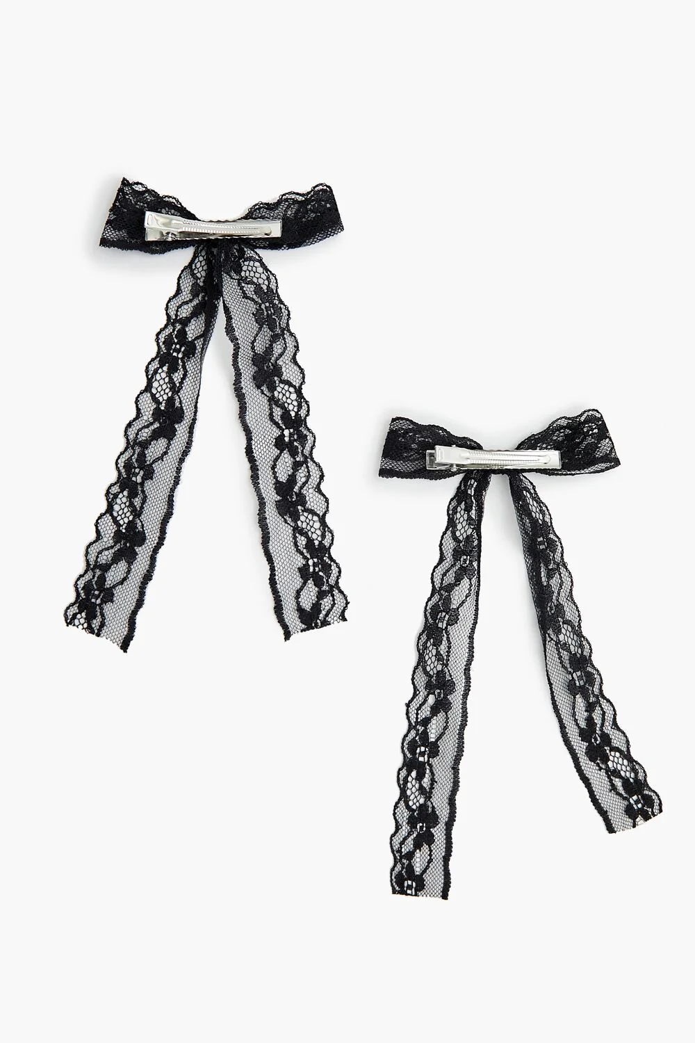 Lace Bow Gator Hair Clip Set - Image 2