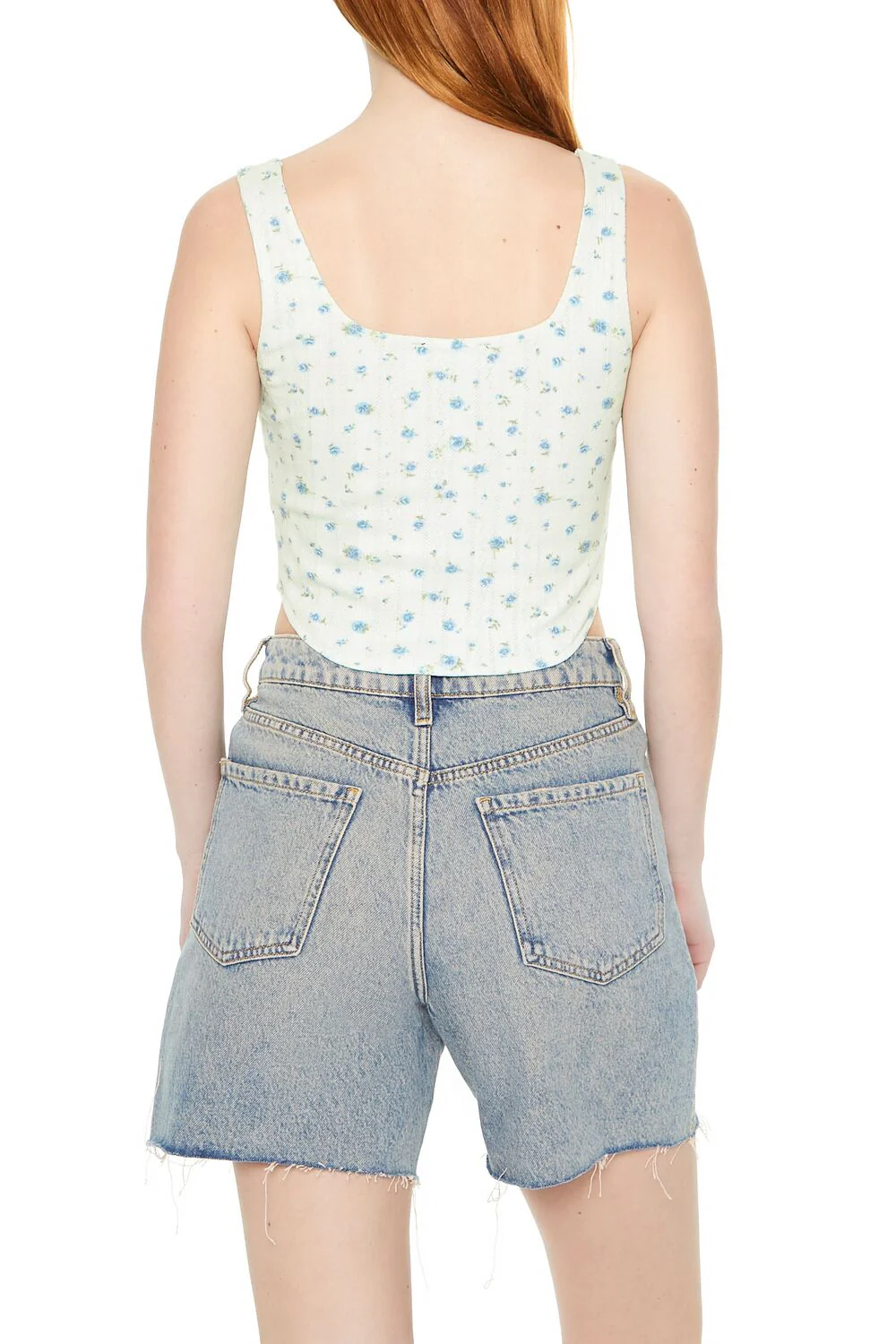 Cropped Floral Print Tank Top - Image 3