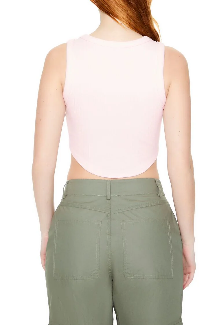 Cropped Dolphin-Hem Tank Top - Image 13