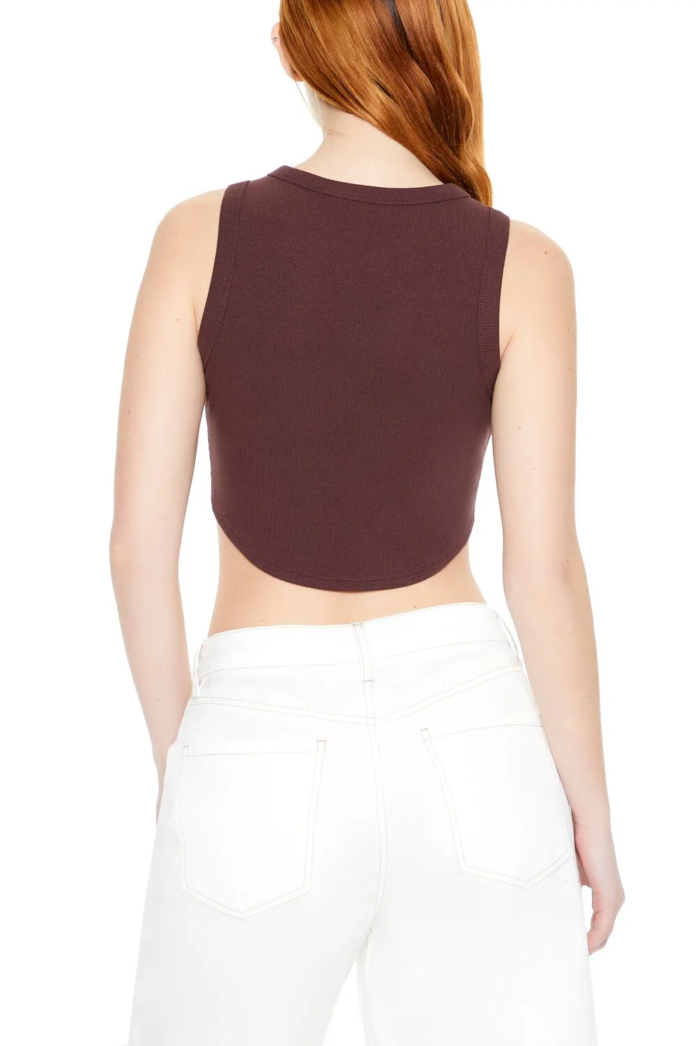 Cropped Dolphin-Hem Tank Top - Image 18