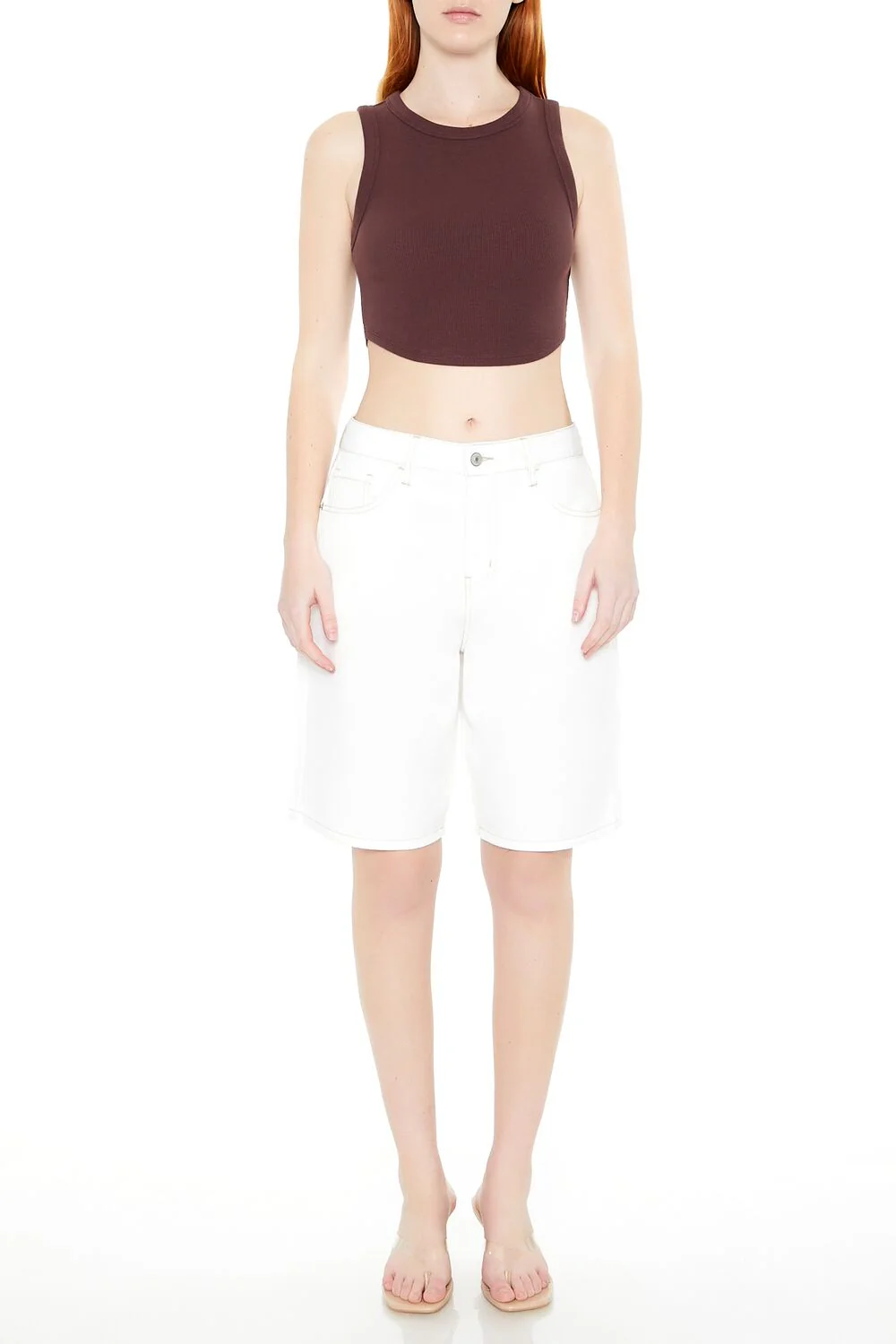 Cropped Dolphin-Hem Tank Top - Image 19