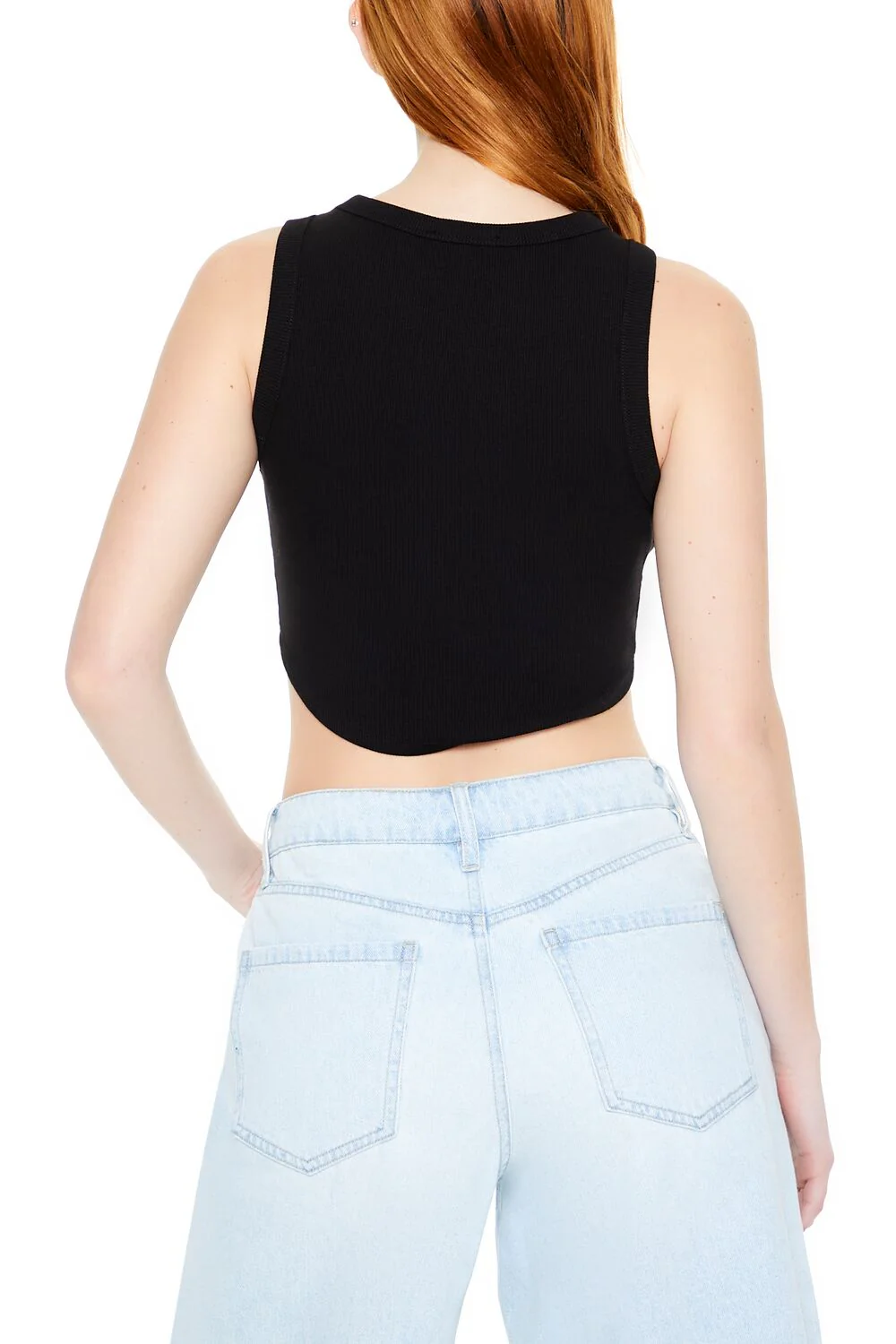 Cropped Dolphin-Hem Tank Top - Image 3