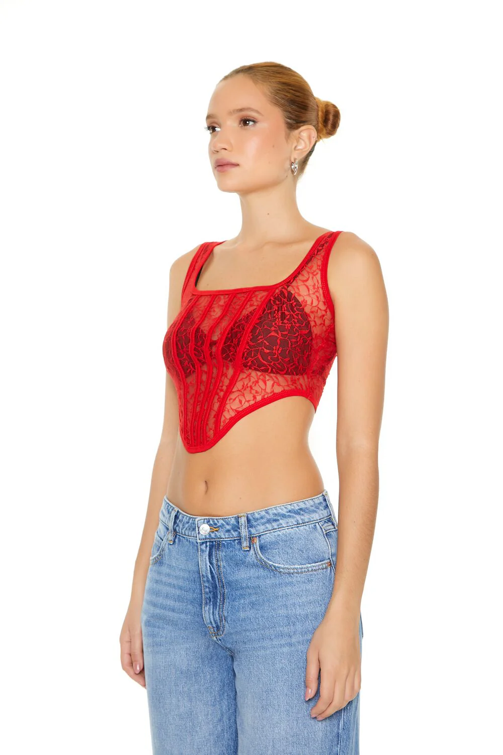Lace Corset Crop Top - Image 2