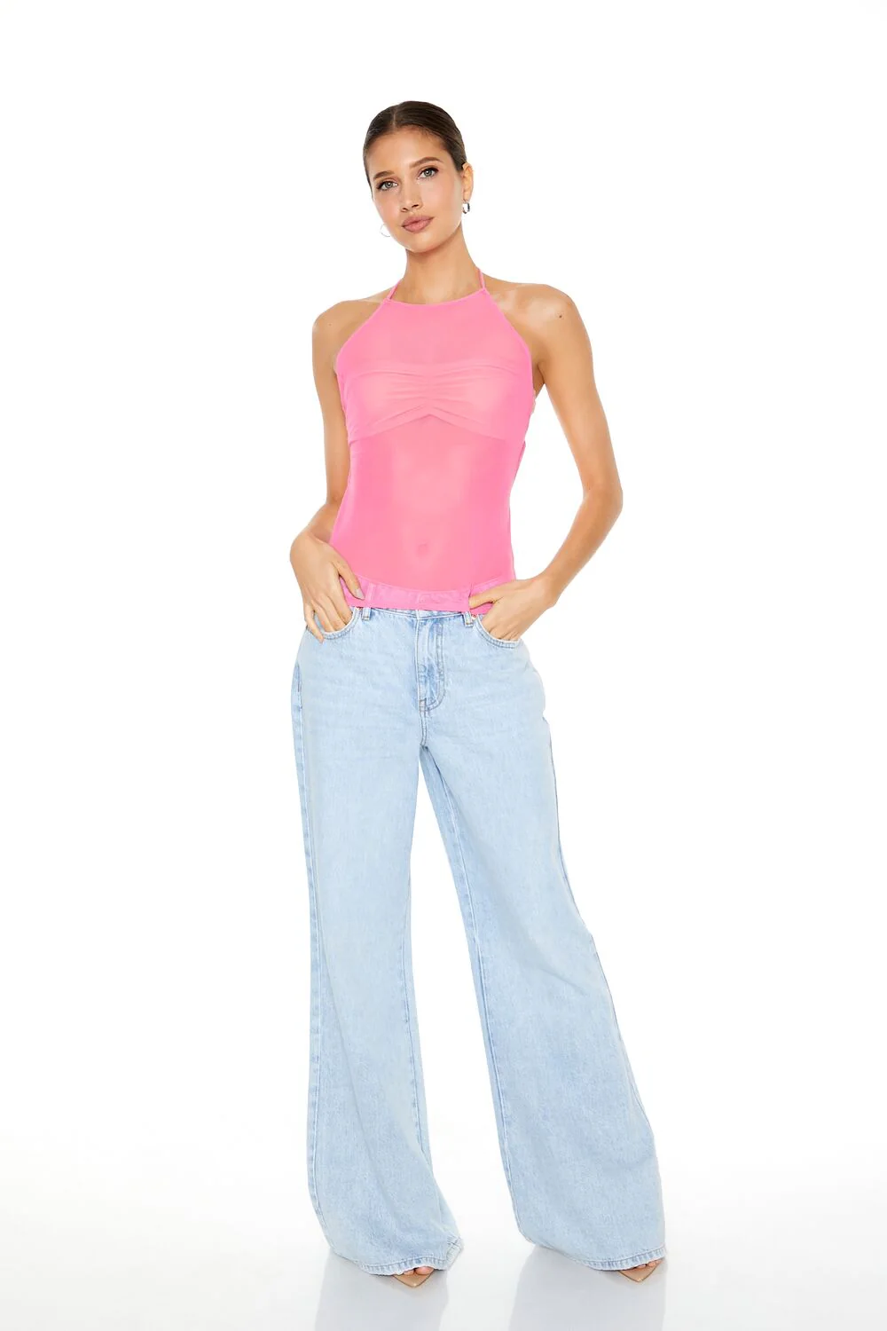 Sheer Mesh Halter Top - Image 4