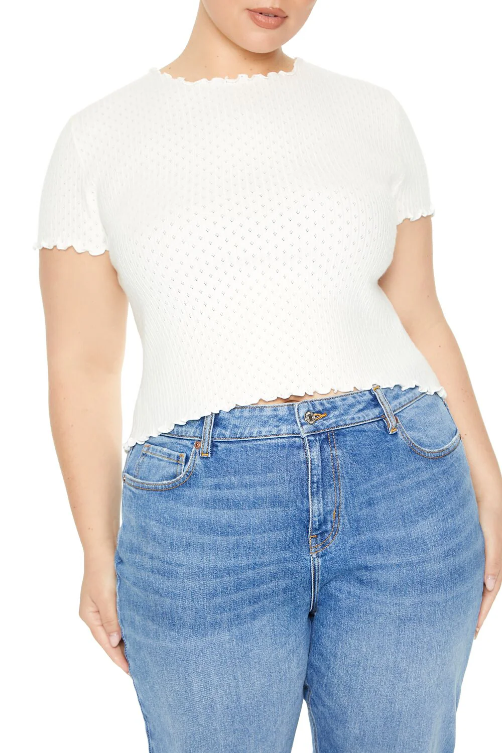 Plus Size Textured Sweater-Knit Tee - Image 5
