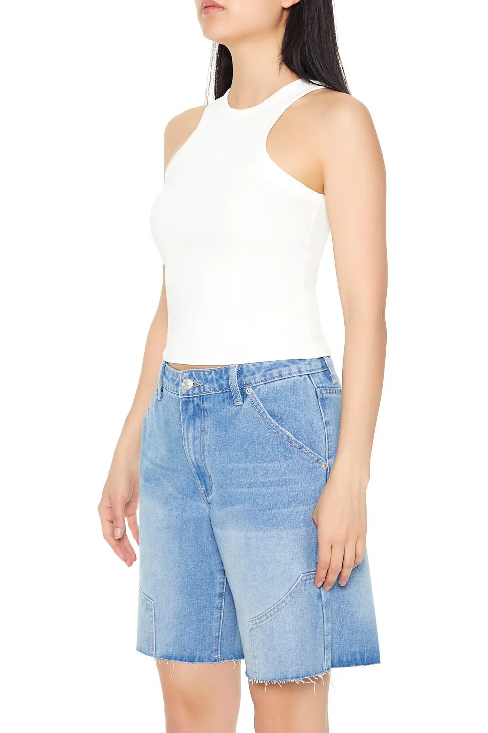Ribbed Knit Racerback Tank Top - Image 2