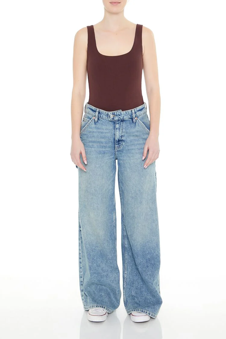 Textured V-Back Tank Bodysuit - Image 9