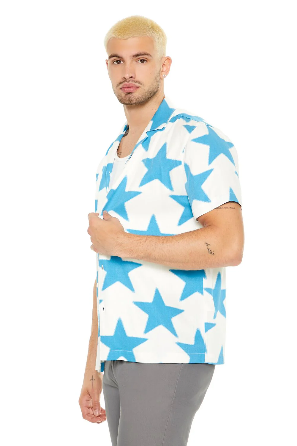 Star Print Button-Up Shirt - Image 2