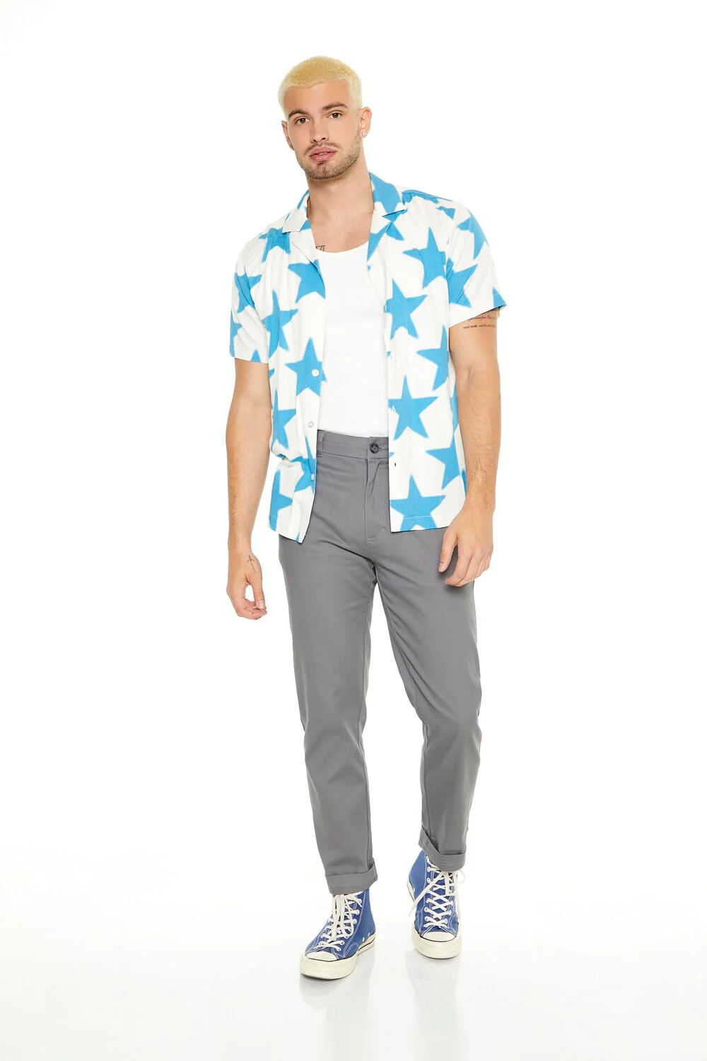 Star Print Button-Up Shirt - Image 4