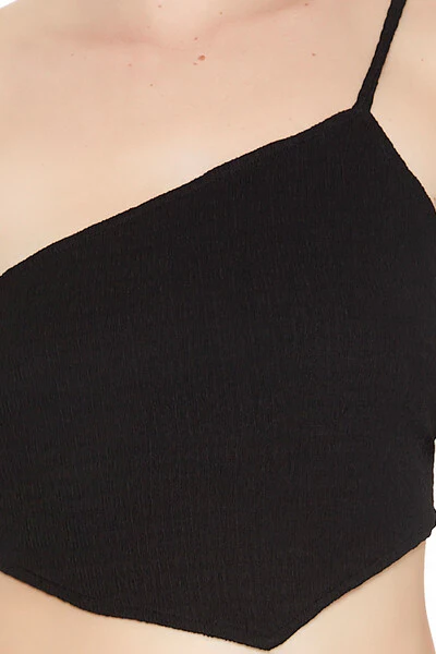 Textured One-Shoulder Crop Top - Image 5