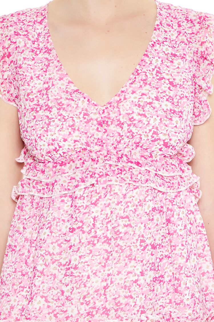 Chiffon Floral Print Mini Dress - Image 5