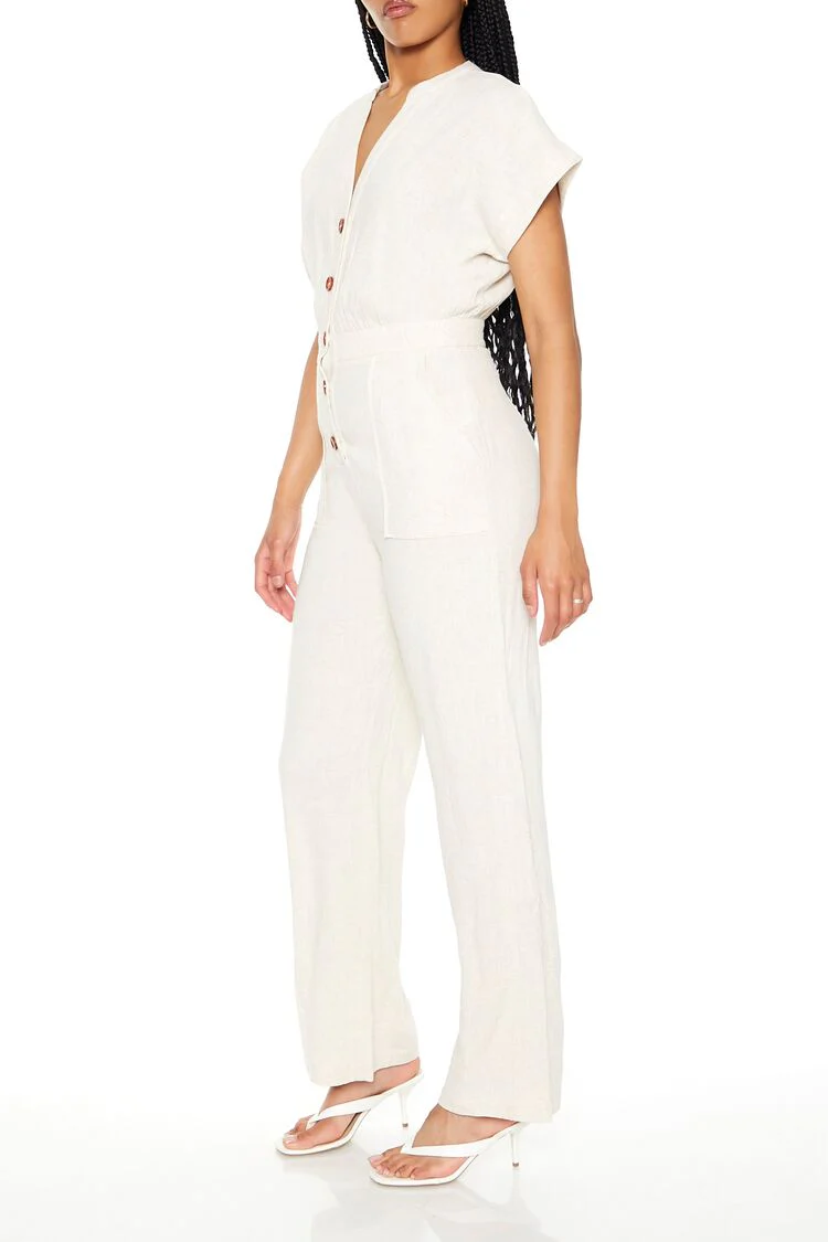 Buttoned Straight-Leg Jumpsuit - Image 2