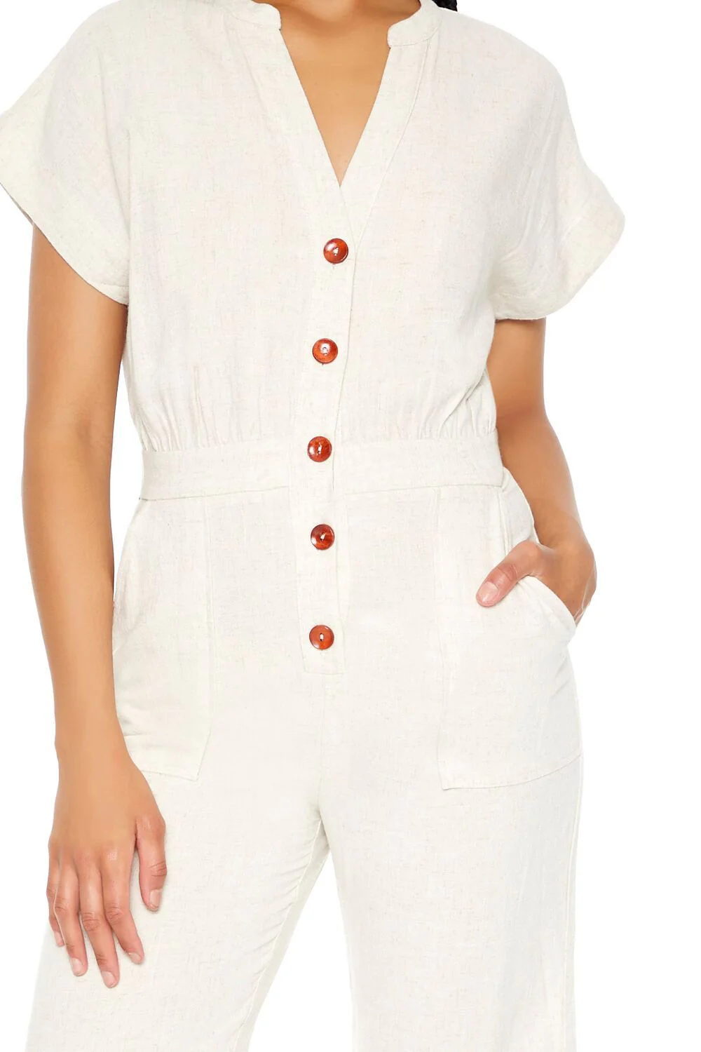 Buttoned Straight-Leg Jumpsuit - Image 4