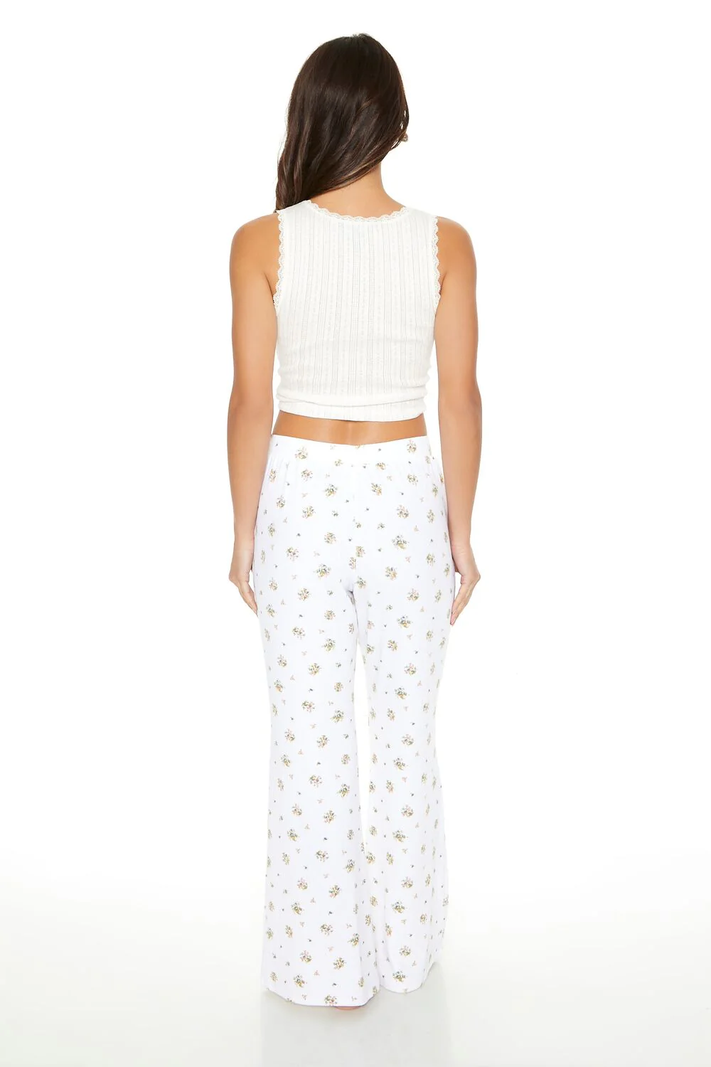 Floral Print Flare Pajama Pants - Image 3