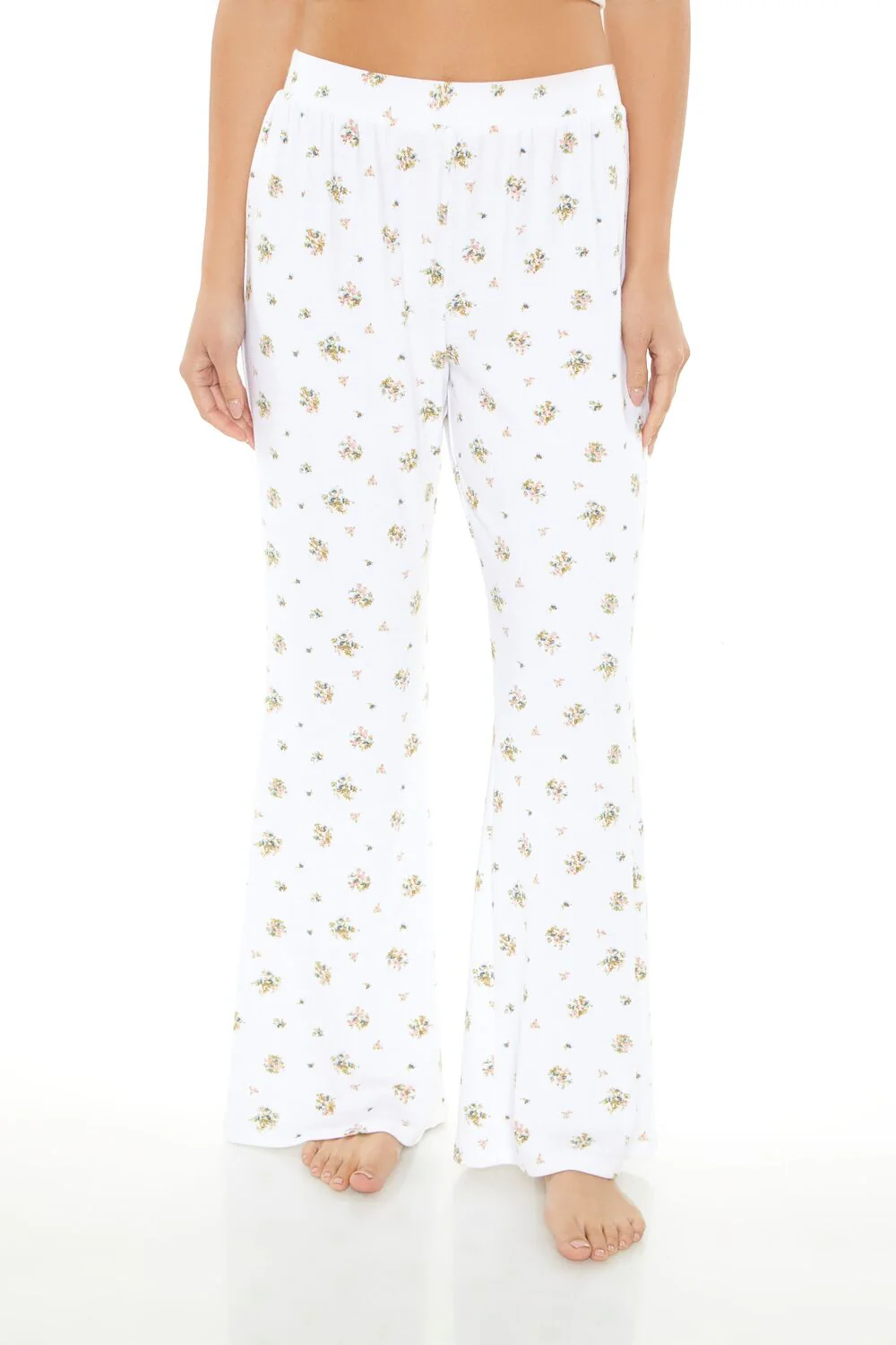 Floral Print Flare Pajama Pants - Image 4