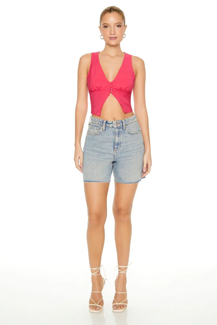Plunging Split-Hem Crop Top - Image 4