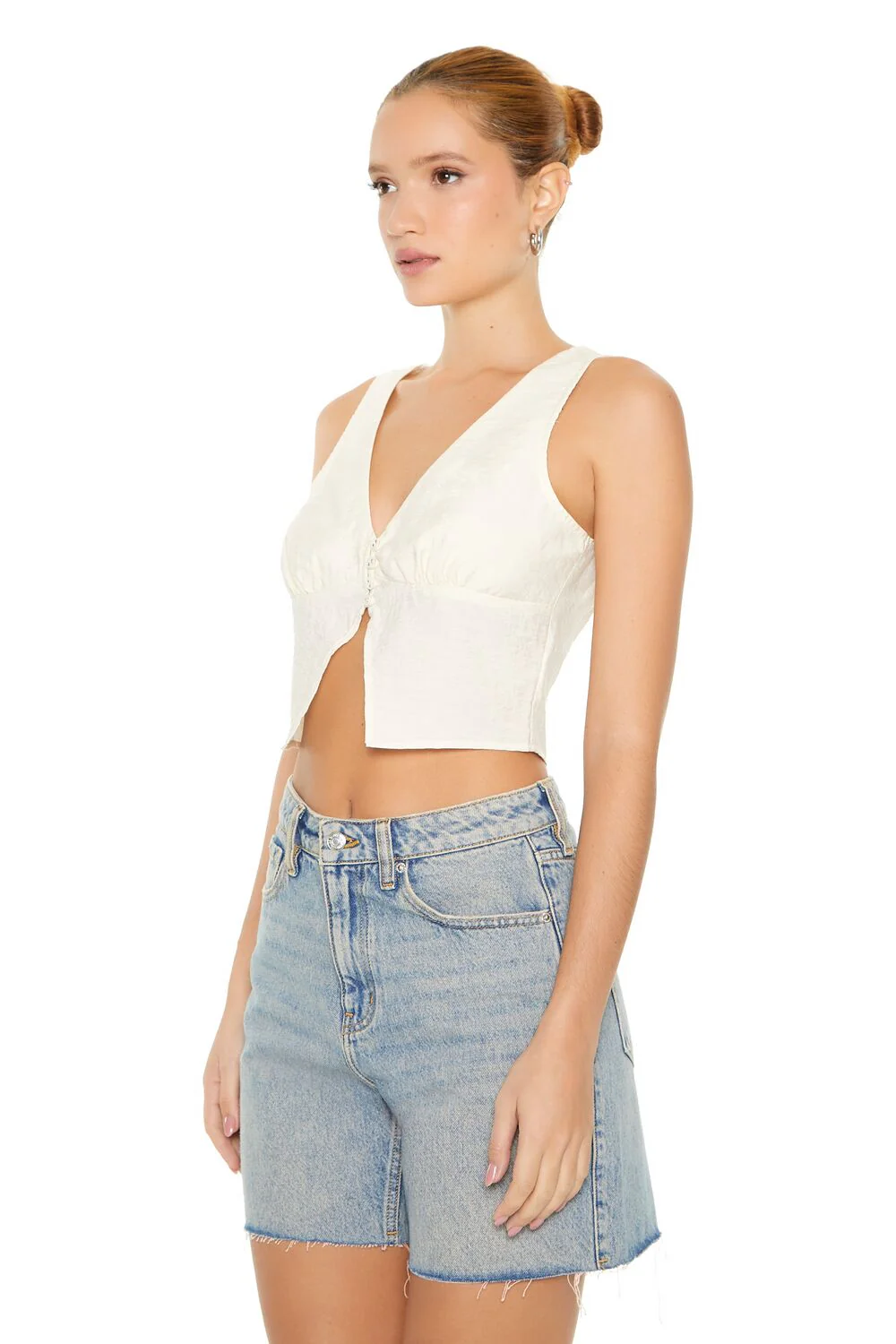 Plunging Split-Hem Crop Top - Image 7