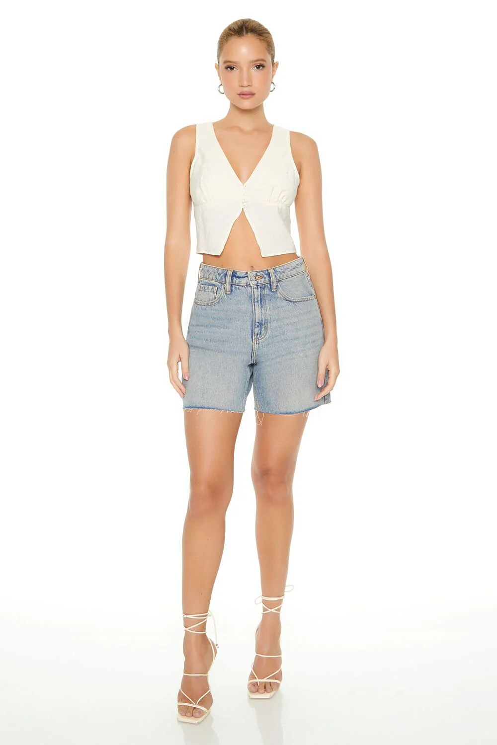 Plunging Split-Hem Crop Top - Image 9
