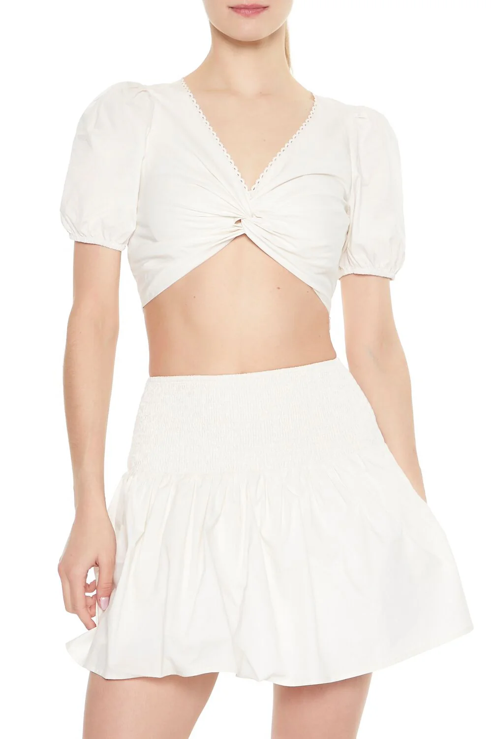 Puff-Sleeve Crop Top & Skirt Set - Image 4