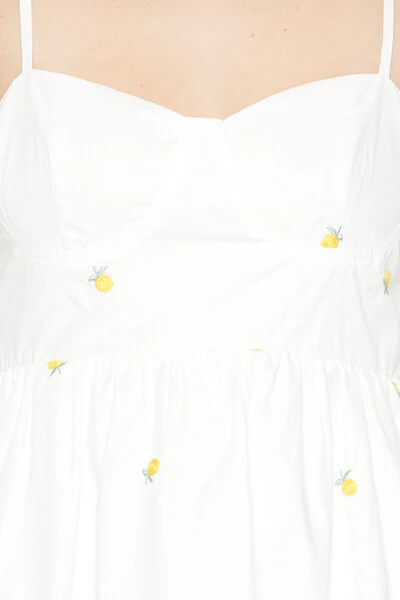 Embroidered Floral Bustier Mini Dress - Image 5