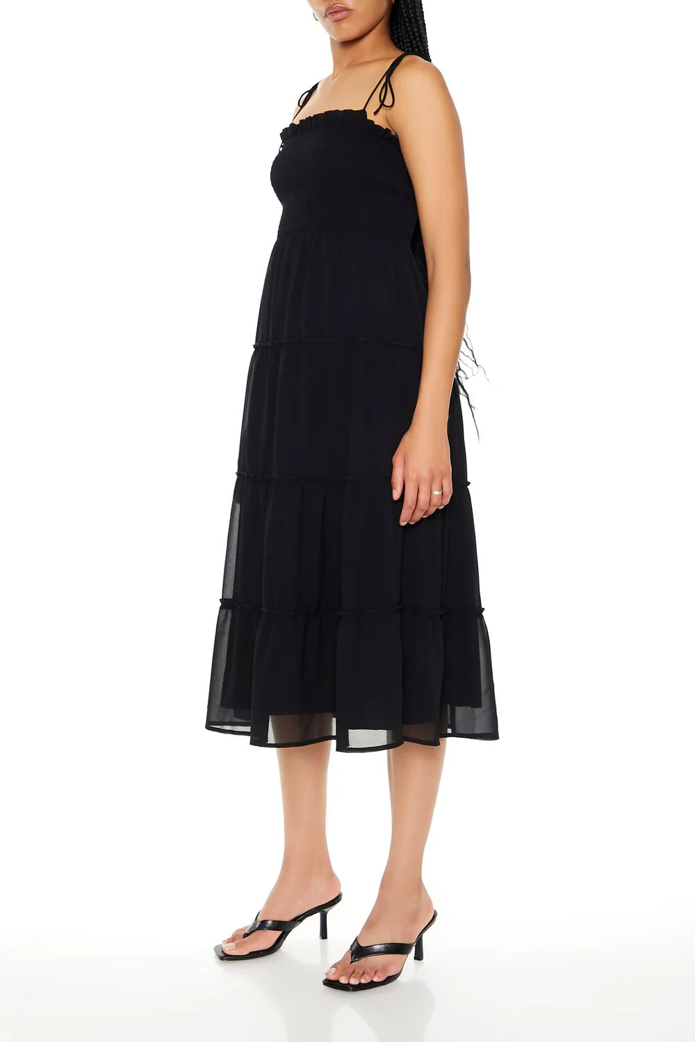 Tiered Self-Tie Cami Midi Dress - Image 2