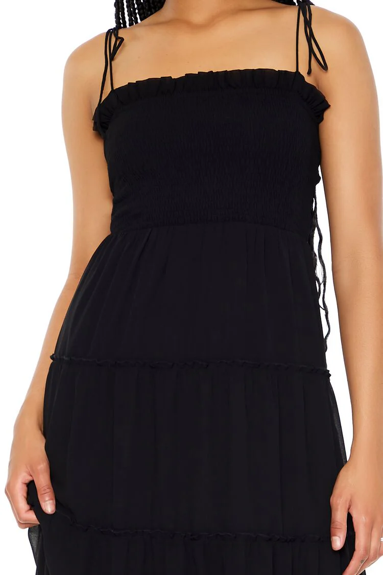 Tiered Self-Tie Cami Midi Dress - Image 4