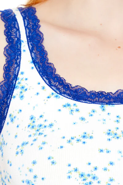Floral Print Cropped Tank Top - Image 5