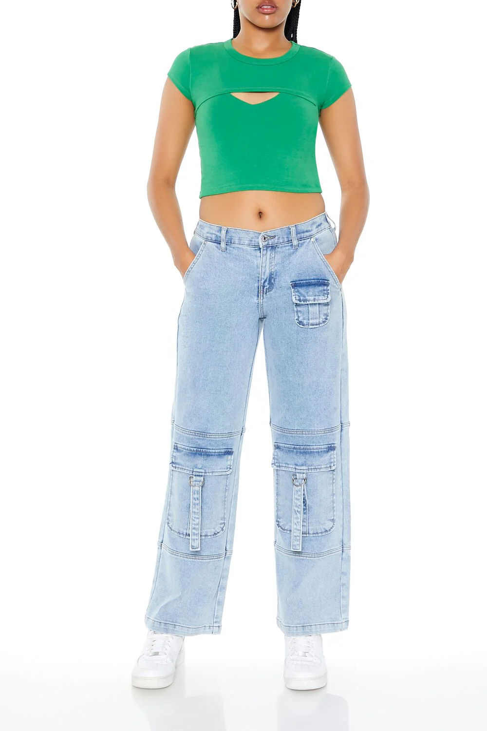 Layered Cutout Cropped Tee - Image 14