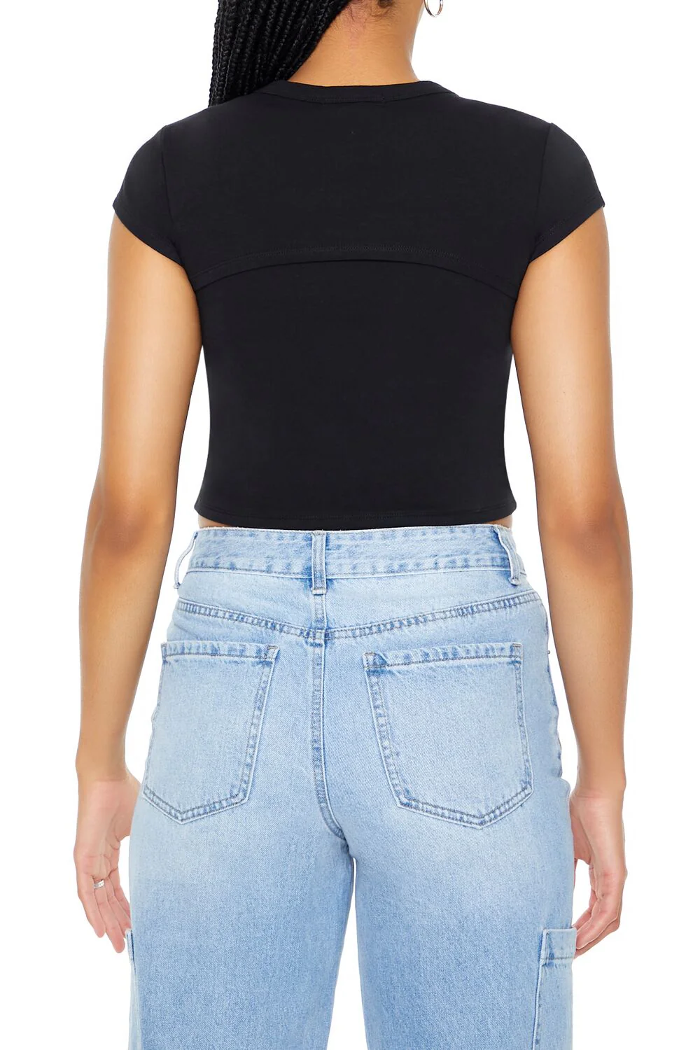 Layered Cutout Cropped Tee - Image 3
