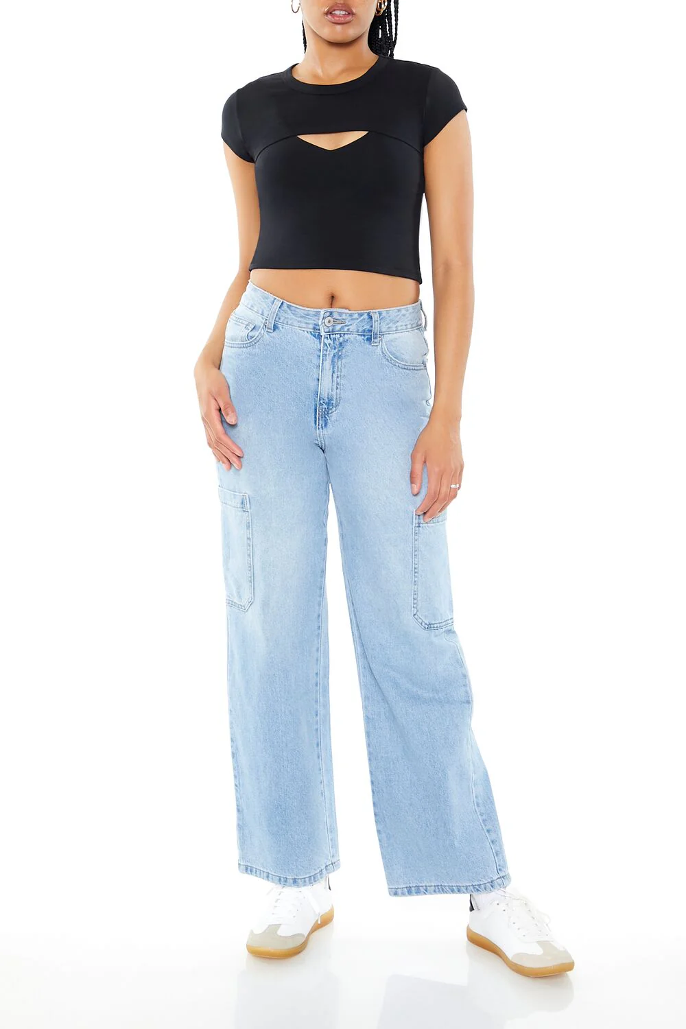 Layered Cutout Cropped Tee - Image 4