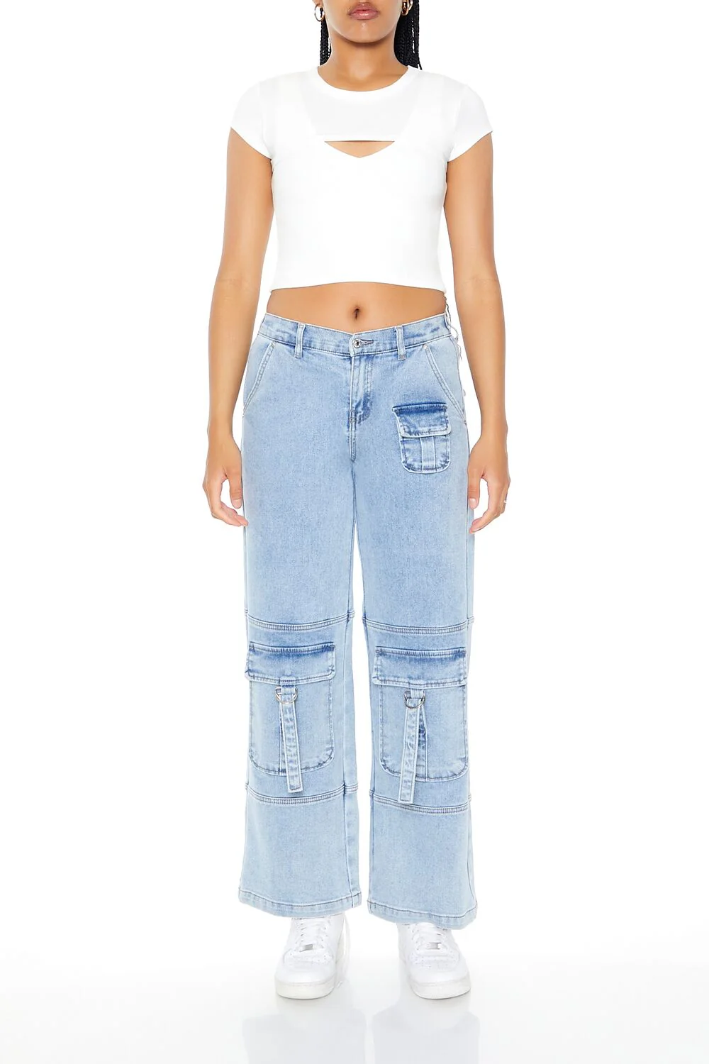 Layered Cutout Cropped Tee - Image 9