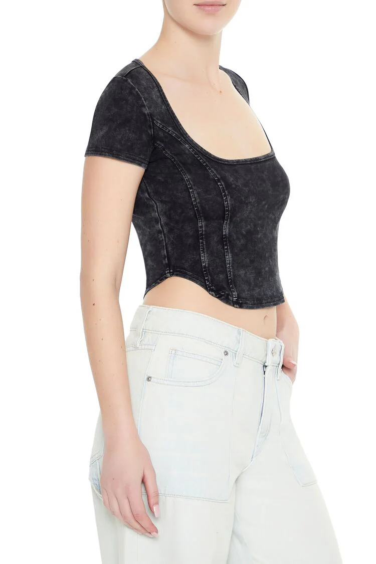 Mineral Wash Cropped Tee - Image 2