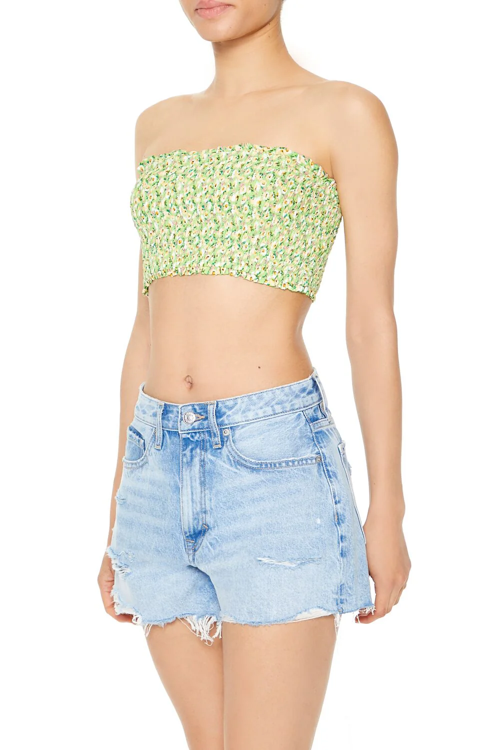 Cropped Floral Print Tube Top - Image 2