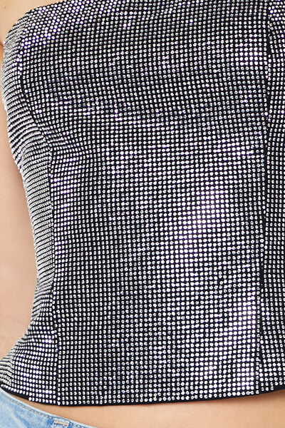 Cropped Rhinestone Tube Top - Image 5