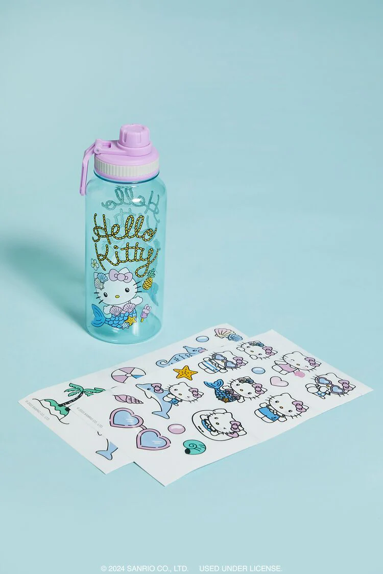 Hello Kitty Mermaid Water Bottle & Sticker Set - Image 6