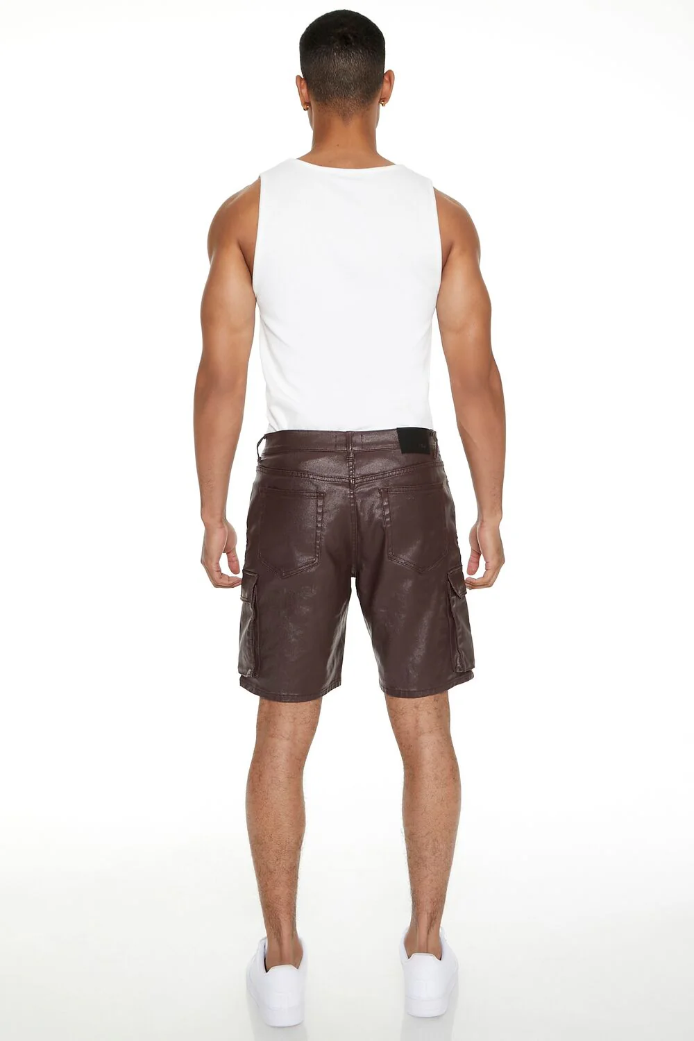 Coated Stretch-Denim Shorts - Image 3