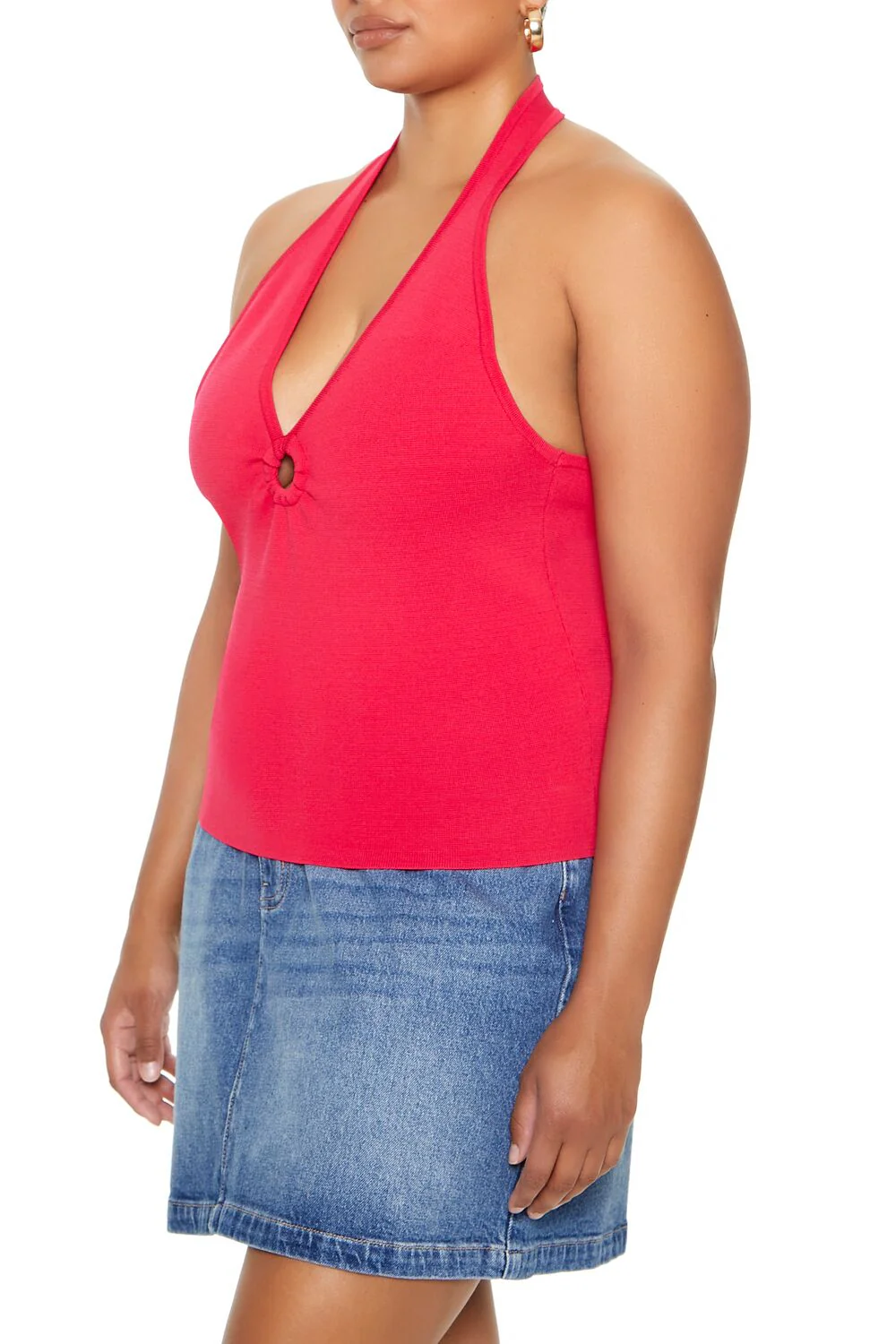 Plus Size Sweater-Knit Halter Top - Image 2