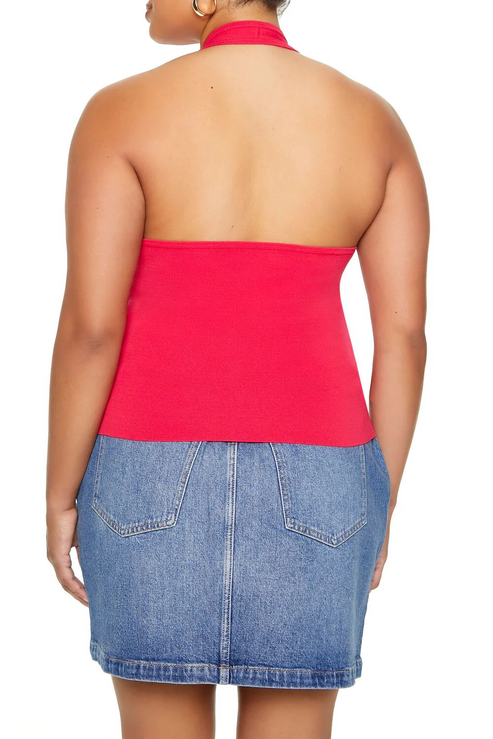 Plus Size Sweater-Knit Halter Top - Image 3