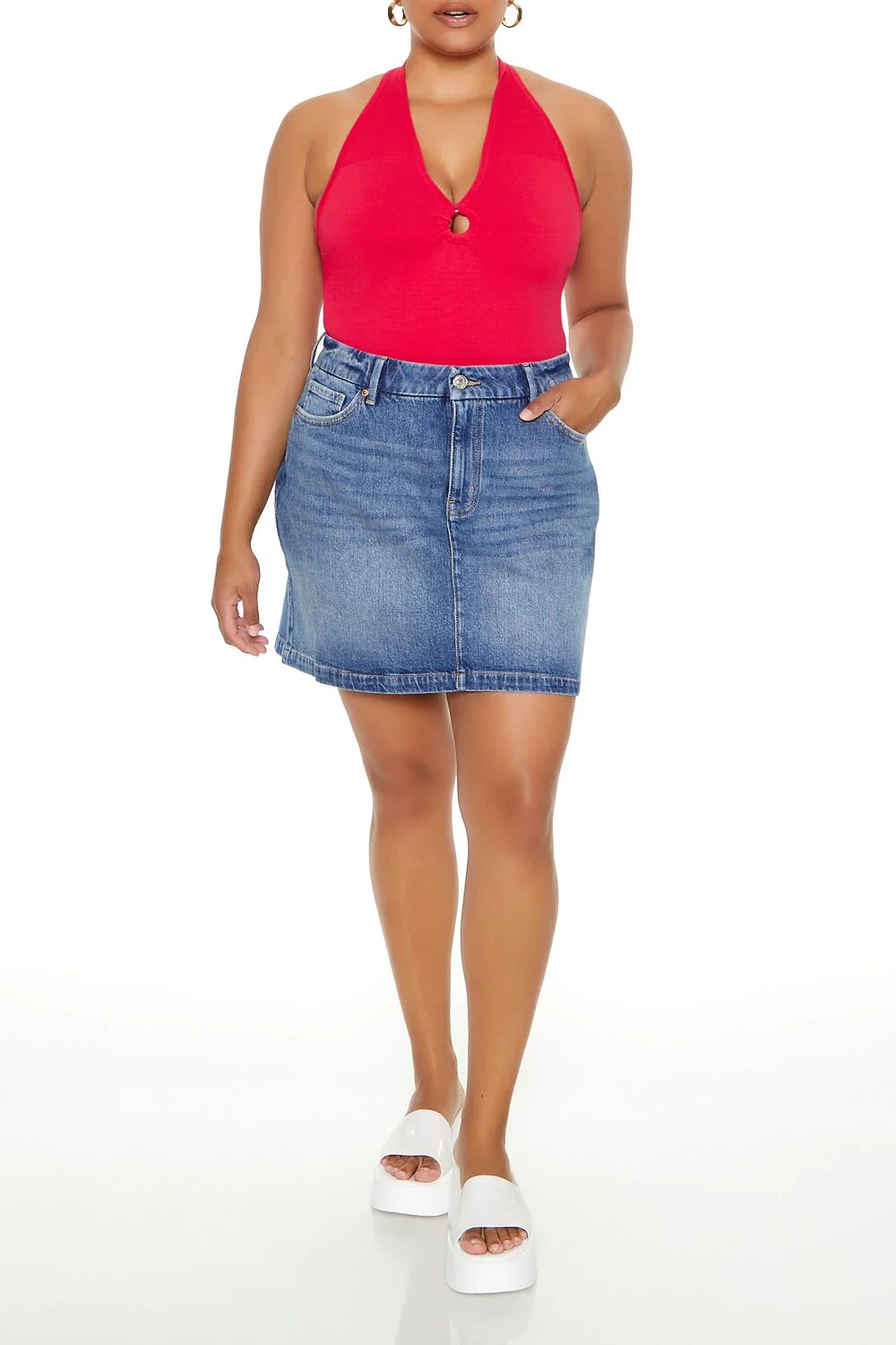Plus Size Sweater-Knit Halter Top - Image 4
