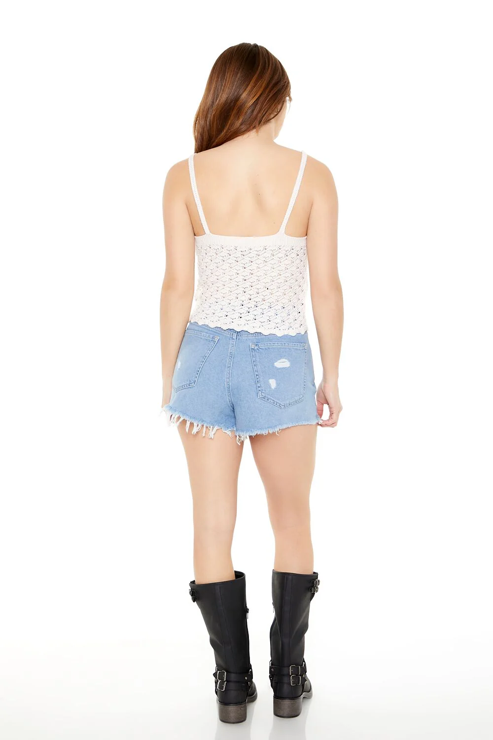 Retro High-Rise Denim Shorts - Image 3