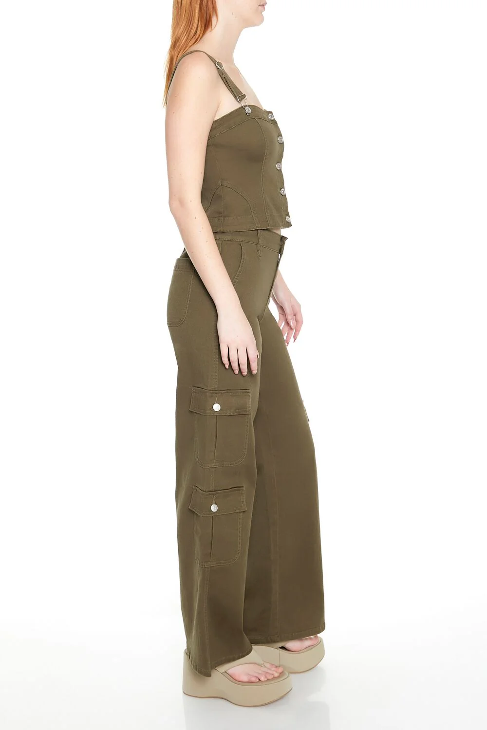 Mid-Rise Wide-Leg Cargo Pants - Image 4